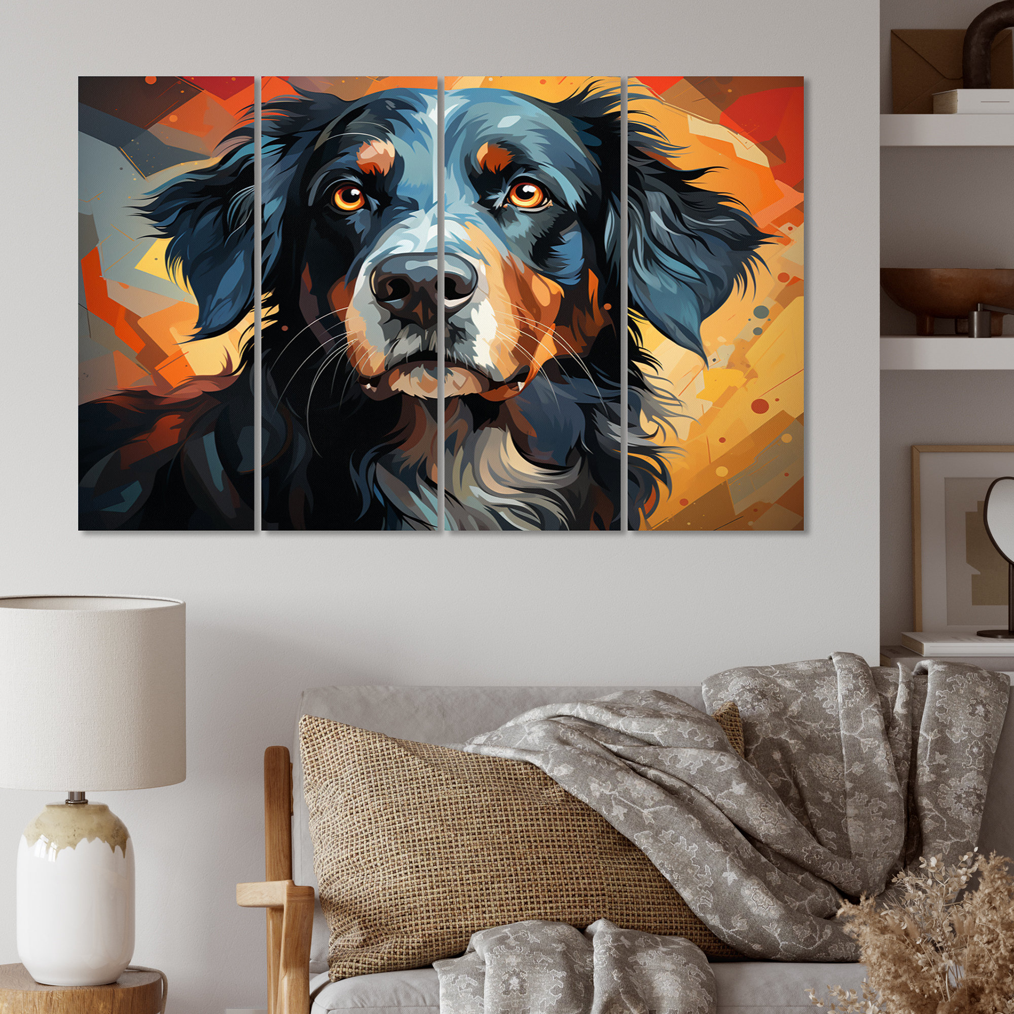 Winston Porter " Dog Inquisitive Canine Popart II " 4 Pieces Wayfair